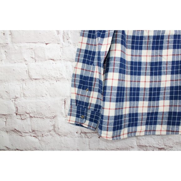 NWT J.Crew Blue Plaid Regular Flannel Cotton Button Down Shirt Size Large - Picture 4 of 11